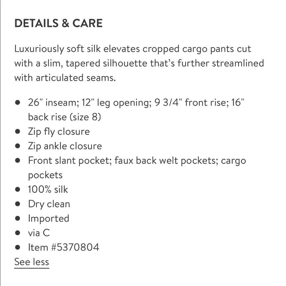 L’Agence Bevin Silk Cargo Pants In Black - Picture 5 of 12